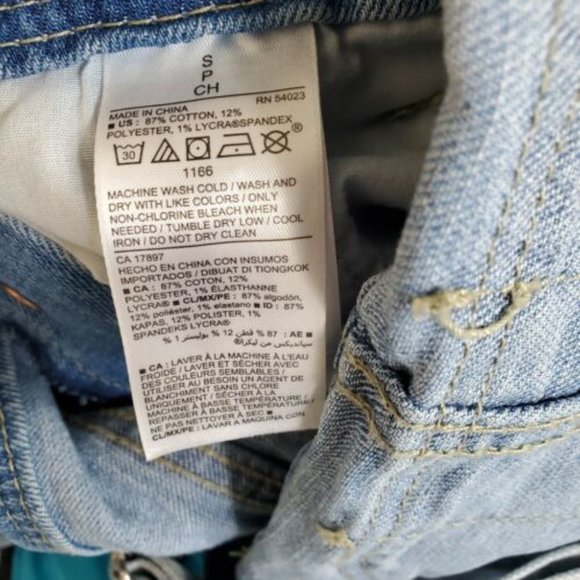 Old Navy Women’s Denim Overalls Shortalls Small Light Wash High Rise‎ Destroyed - Picture 6 of 7